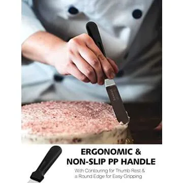 Aneaet Icing Spatulas, Set of 2 Professional Cake Angled Offset Spatula with 6", 8" Stainless Steel ...