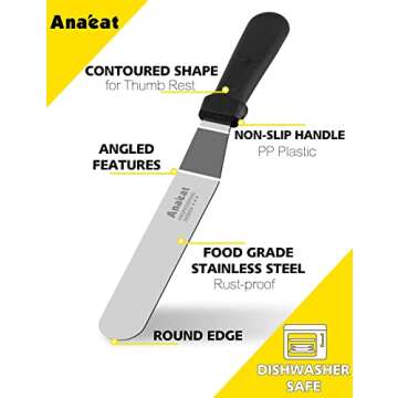 Anaeat Icing Spatulas Set for Professional Cake Decorating