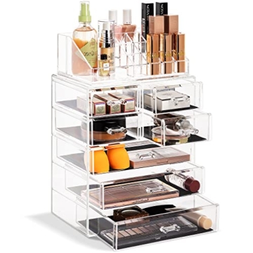 Sorbus Clear Cosmetic Makeup Organizer - Make Up & Jewelry Storage, Case & Display - Spacious Design...