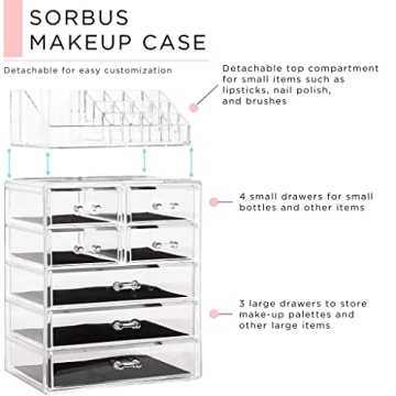 Sorbus Makeup Organizer for Beauty Lovers & Gift Givers