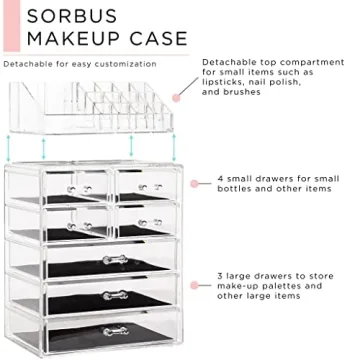 Sorbus Makeup Organizer for Beauty Lovers & Gift Givers