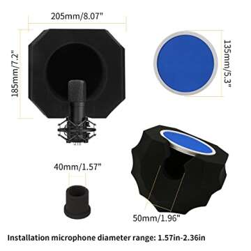 Premium Microphone Isolation Shield for Quality Recordings