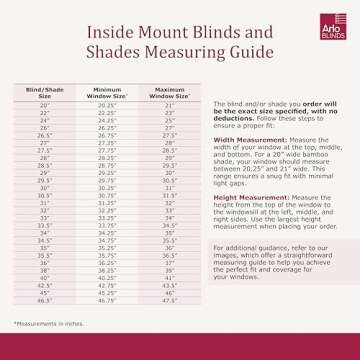 ARLO BLINDS Bamboo Roman Shades - 20" W x 60" H