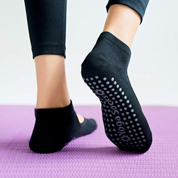 BCRMPT Women's Non-Slip Socks for Yoga and Pilates