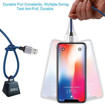 DABUSTAR Nylon Braided Lightning Cable Fast Charging High Speed Data Sync Cord