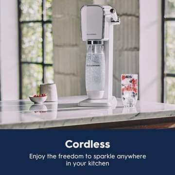 SodaStream - ART Sparkling Water Maker | VALUE BUNDLE | CQC CO2 system | Includes 2x CO2 Cylinders, 2x 32 Fl Oz Dishwasher Safe Bottles, 2x Bubly Flavor Drops | Combine with Pepsi Flavors | White