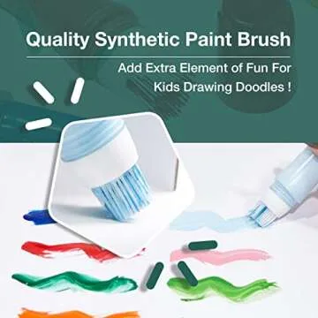 TBC Squeezable Brush Paints for Kids - 12 Color Set