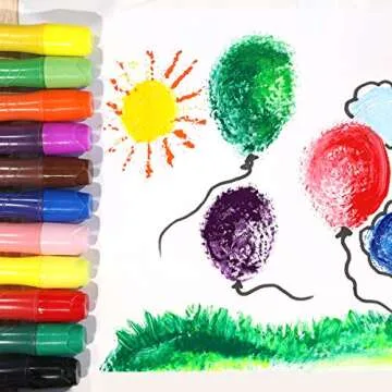 TBC Squeezable Brush Paints for Kids - 12 Color Set