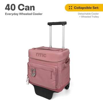 RTIC 40 Can Wheeled Cooler - Collapsible, Insulated, and Stylish for Outdoor Fun!