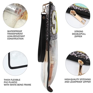 PINGKANGMAOYI Large Leopard Clear Snacks Bag for Women