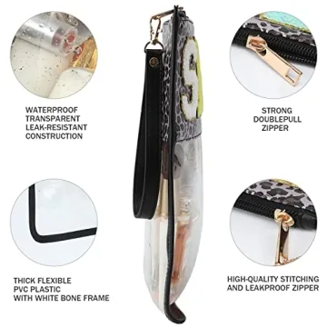 PINGKANGMAOYI Large Leopard Clear Snacks Bag for Women