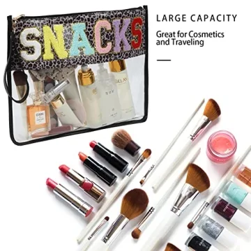 PINGKANGMAOYI Large Leopard Clear Snacks Bag for Women