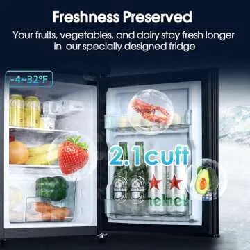 Anypro 3.2 Cu.Ft Fridge with Freezer for Compact Living