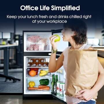 Anypro 3.2 Cu.Ft Fridge with Freezer for Compact Living