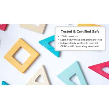 Earthtiles Wooden Magnetic Tiles by Big Future Toys - 100 Piece Set | Montessori Toys | Sensory Toys | Wooden Magnetic Blocks | STEM Building Toys | Wooden Blocks for Toddlers| Toddler Toys Age 3+