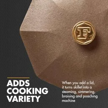 FINEX Cast Iron Skillet Lid with Brass Handle Heirloom