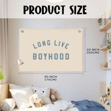 Wheatwin Boys Room Decor - Vibrant Linen Banner Decor