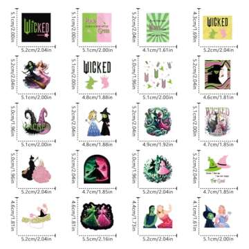 126Pcs Wicked Stickers Pack, Musical Play Aesthetic Vinyl Waterproof Decals for Water Bottle,Laptop,...