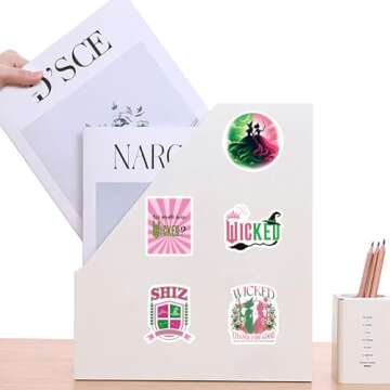 126Pcs Wicked Stickers Pack, Musical Play Aesthetic Vinyl Waterproof Decals for Water Bottle,Laptop,Phone,Skateboard,Scrapbooking,Bumper Decor for Kids Teens Adults Fans for Party Supply Decor
