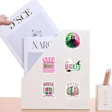 126Pcs Wicked Stickers Pack, Musical Play Aesthetic Vinyl Waterproof Decals for Water Bottle,Laptop,Phone,Skateboard,Scrapbooking,Bumper Decor for Kids Teens Adults Fans for Party Supply Decor