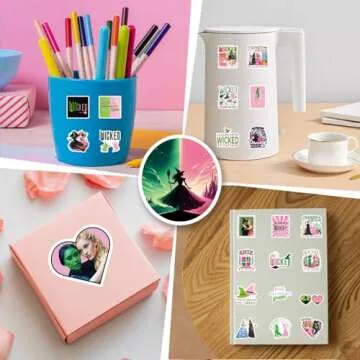 126Pcs Wicked Stickers Pack, Musical Play Aesthetic Vinyl Waterproof Decals for Water Bottle,Laptop,Phone,Skateboard,Scrapbooking,Bumper Decor for Kids Teens Adults Fans for Party Supply Decor
