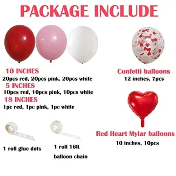 110 PCS Valentines Balloon Arch for Birthday Parties
