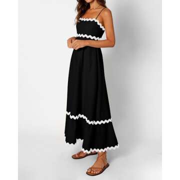dowerme Women's Spaghetti Strap Summer Maxi Dress 2025