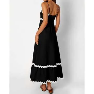 dowerme Women's Spaghetti Strap Summer Maxi Dress 2025