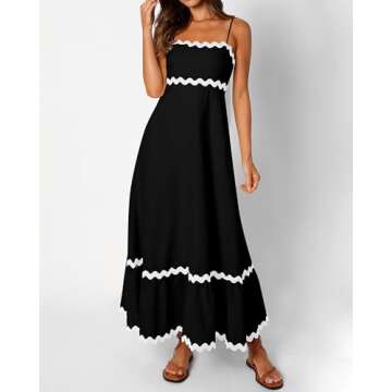 dowerme Women's Spaghetti Strap Summer Maxi Dress 2025