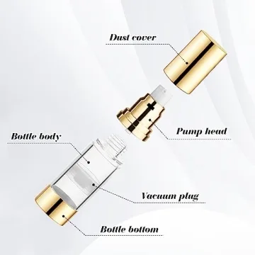 BOSMIOW 4Pcs Vacuum Pump Bottles for Travel and Skincare