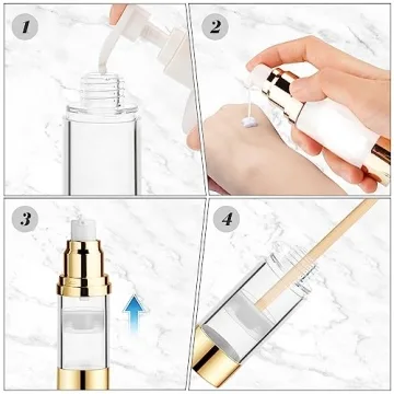 BOSMIOW 4Pcs Vacuum Pump Bottles for Travel and Skincare