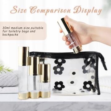 BOSMIOW 4Pcs Vacuum Pump Bottles for Travel and Skincare