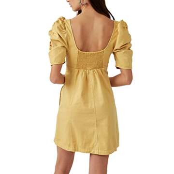 Free People Cheyenne Denim Mini Dress Sand Dune SM (Women's 4-6)
