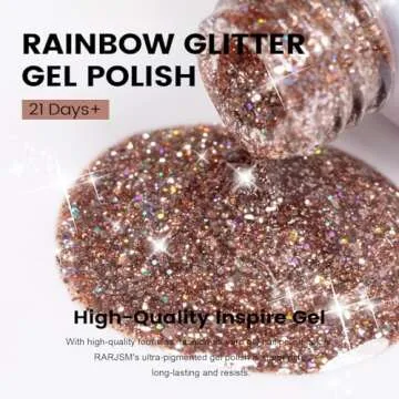 RARJSM Pink Glitter Gel Nail Polish for Glamorous Nails