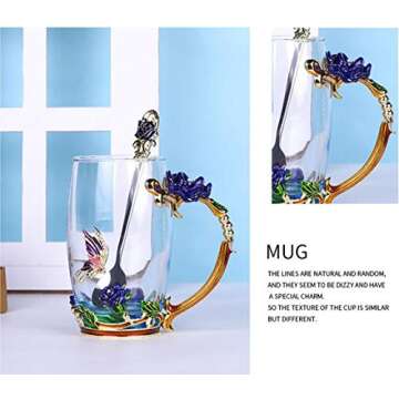 Guon-Wuvl Gifts for Mom Women Mothers Day Flower Cups Tea Mug With Tea Spoon Valentines Day Christmas Gift Coffee, Tea, Juice, Beer, Milk Hot And Cold Drinks Use Gift Package