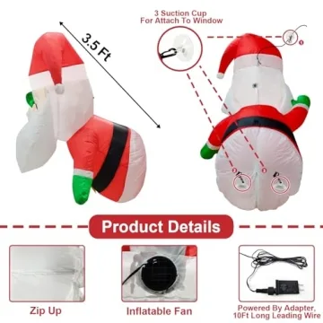 TURNMEON Inflatable Santa Claus For Christmas Decorations
