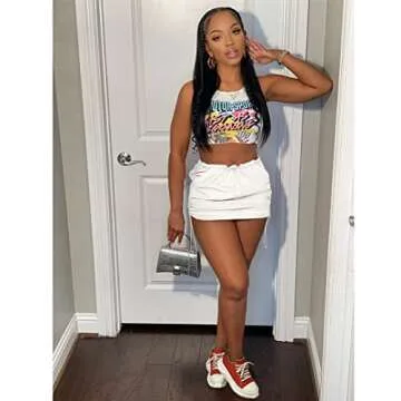 Stylish ABYOVRT Cargo Skirt with Pockets and Adjustable Waist