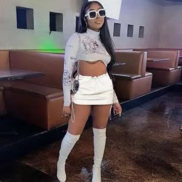 Stylish ABYOVRT Cargo Skirt with Pockets and Adjustable Waist