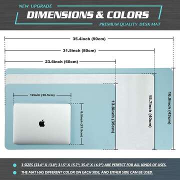 K KNODEL Desk Mat - Large Non-slip Office Essential