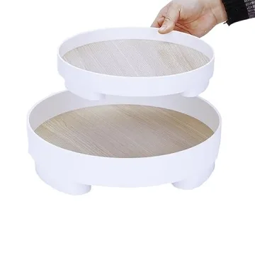 Elegant Round Bathroom Tray 2 Pack for Vanity Organization