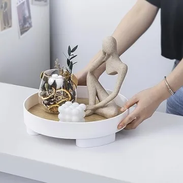 Elegant Round Bathroom Tray 2 Pack for Vanity Organization