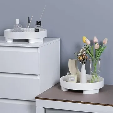 Elegant Round Bathroom Tray 2 Pack for Vanity Organization