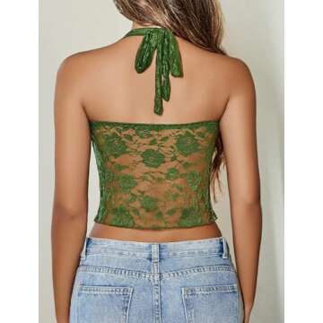 Avidlove Lace Halter Top - Trendy Summer Crop for Women