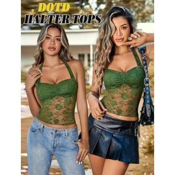 Avidlove Lace Halter Top - Trendy Summer Crop for Women