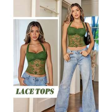 Avidlove Lace Halter Top - Trendy Summer Crop for Women