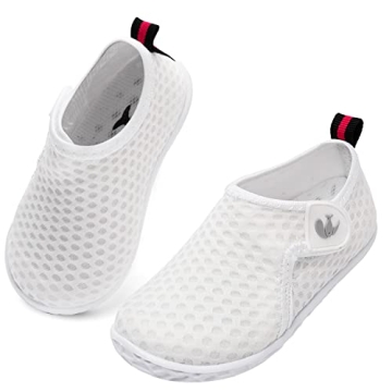JIASUQI Infant Boys Girls Athletic Sneakers - Barefoot Water Shoes for Beach Swim Pool (Dot White) -...