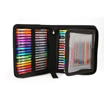 96 Color Artist Gel Pen Set, includes 24 Glitter Gel Pens 12 Metallic, 6 Pastel,6 Neon, plus 48 Matching Color Refills, More Ink Largest Non-Toxic Art Neon Pen for Adults Coloring Books Craft Doodling Drawing