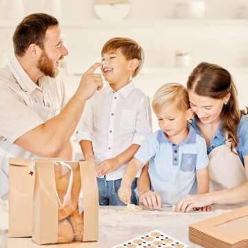 50 Pack Bread Bags for Homemade Bread with Stickers, Sourdough Paper Bread Bags with Clear Window, Bread Storage for Homemade Bread Sourdough Bread Baking Supplies (Brown, 9.3 * 4.7 * 1.9 Inch)