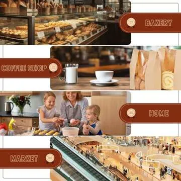 50 Pack Bread Bags for Homemade Bread with Stickers, Sourdough Paper Bread Bags with Clear Window, Bread Storage for Homemade Bread Sourdough Bread Baking Supplies (Brown, 9.3 * 4.7 * 1.9 Inch)