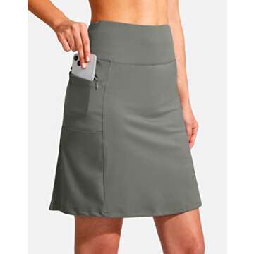 SANTINY 19" Golf Skorts with Zipper Pockets - Stylish Athletic Wear for Women